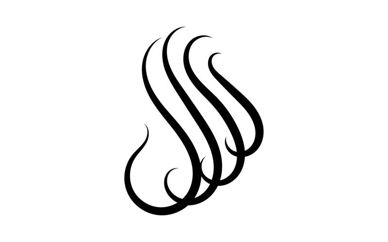Black hair wave style logo template design v2 Logo Template