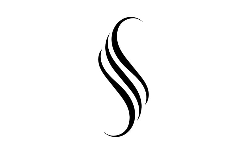 Black hair wave style logo template design v3 Logo Template