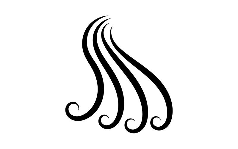 Black hair wave style logo template design v5 Logo Template