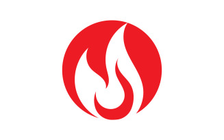 Flame fire burn hot logo icon template design v12