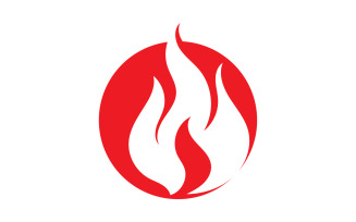 Flame fire burn hot logo icon template design v14