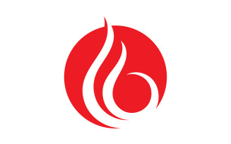 Flame fire burn hot logo icon template design v16