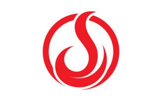 Flame fire burn hot logo icon template design v18