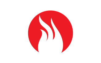 Flame fire burn hot logo icon template design v19