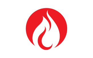 Flame fire burn hot logo icon template design v22