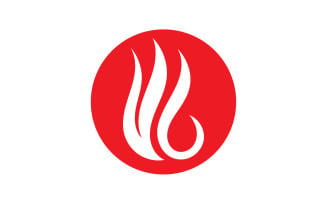Flame fire burn hot logo icon template design v23