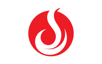 Flame fire burn hot logo icon template design v24