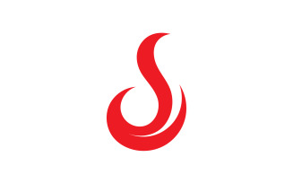 Flame fire burn hot logo icon template design v25