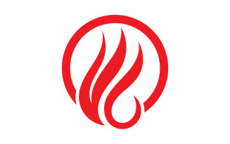 Flame fire burn hot logo icon template design v27