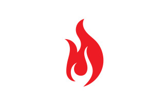 Flame fire burn hot logo icon template design v28