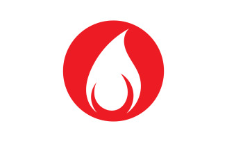 Flame fire burn hot logo icon template design v29