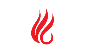 Flame fire burn hot logo icon template design v32