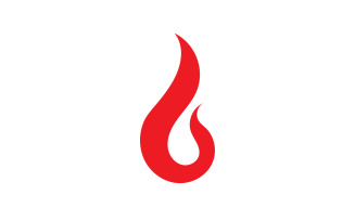 Flame fire burn hot logo icon template design v3