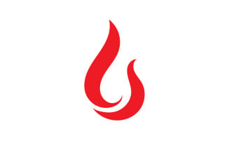 Flame fire burn hot logo icon template design v5