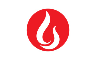 Flame fire burn hot logo icon template design v9