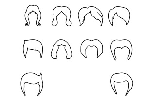 Hair style wave logo template design vector v1