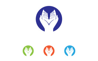 Hand Hope help health logo vector template v12