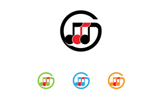 Music note player logo icon template design v1