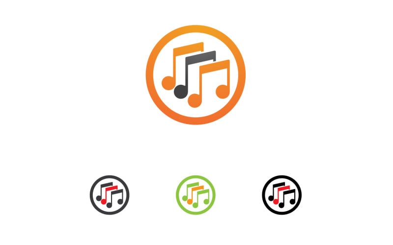 Music note player logo icon template design v2 Logo Template