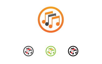 Music note player logo icon template design v2