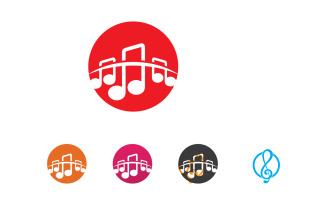 Music note player logo icon template design v3