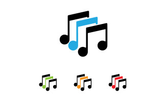 Music note player logo icon template design v4