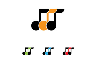 Music note player logo icon template design v5