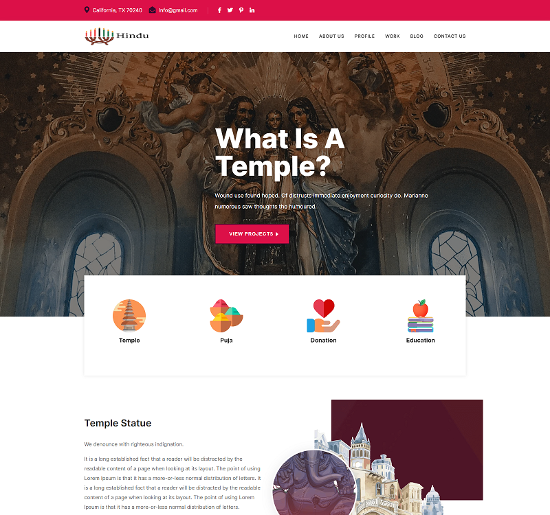 Hindu   Religious Landing   html Template