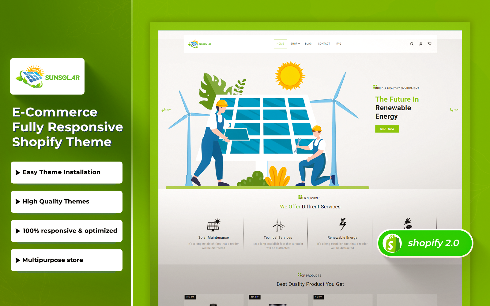Sunsolar - Solar Energy eCommerce Modern Premium Shopify Theme