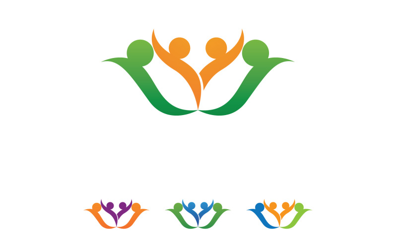 Community team group unity friend success health logo v19 Logo Template