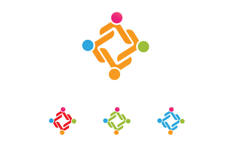 Community team group unity friend success health logo v1 Logo Template