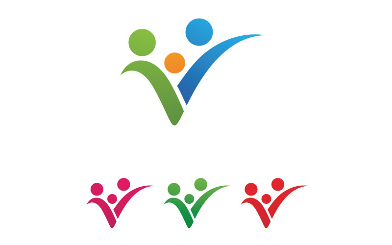 Community team group unity friend success health logo v22 Logo Template