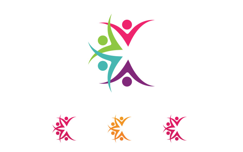 Community team group unity friend success health logo v23 Logo Template