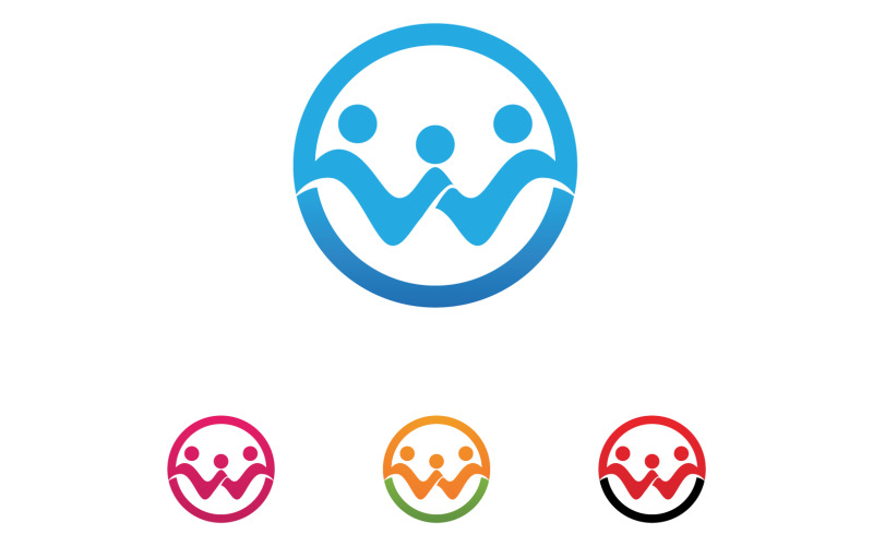 Community team group unity friend success health logo v27 Logo Template