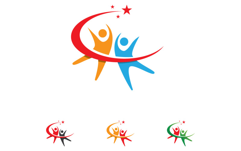 Community team group unity friend success health logo v28 Logo Template