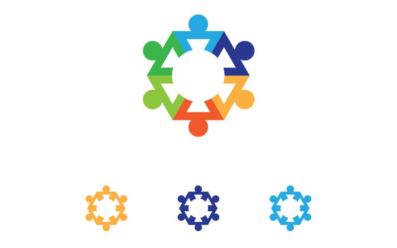 Community team group unity friend success health logo v2 Logo Template