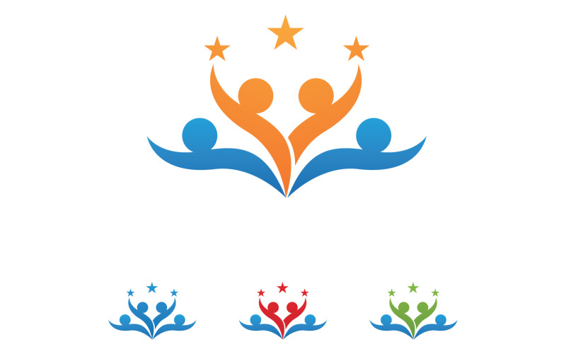 Community team group unity friend success health logo v30 Logo Template