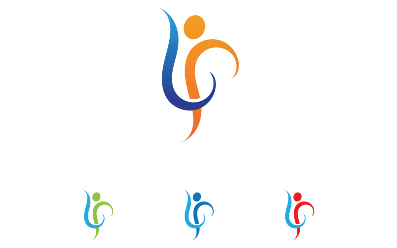 Health success human caracther people jump logo vector v15 Logo Template