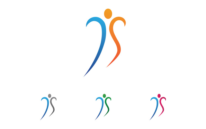 Health success human caracther people jump logo vector v16 Logo Template