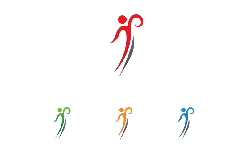 Health success human caracther people jump logo vector v1 Logo Template