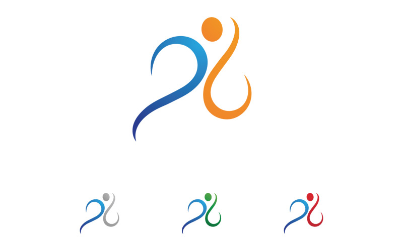 Health success human caracther people jump logo vector v4 Logo Template