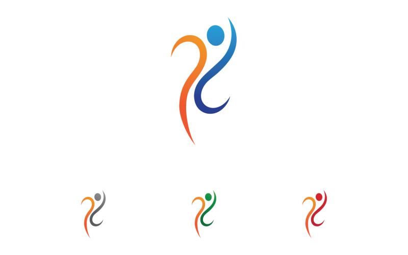 Health success human caracther people jump logo vector v5 Logo Template