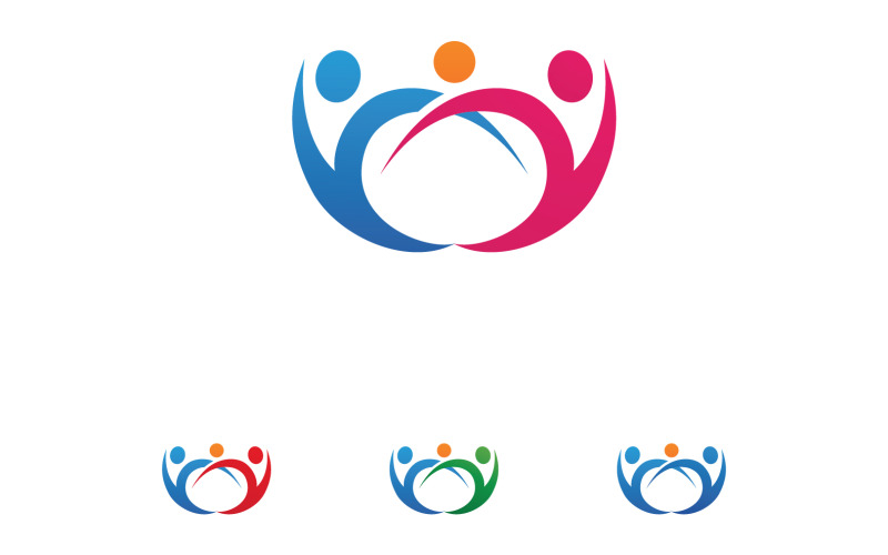 Health success human caracther people jump logo vector v6 Logo Template