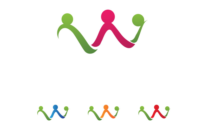 Health success human caracther people jump logo vector v7 Logo Template