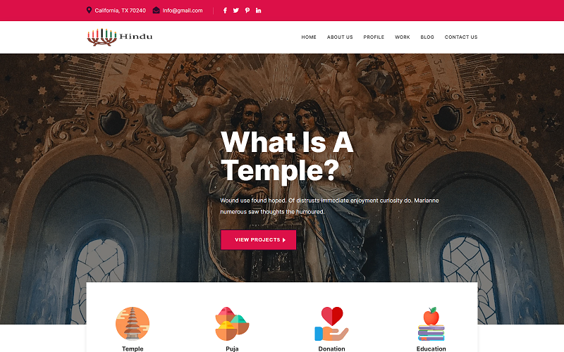 Hindu Religious Landing html Template Landing Page Template