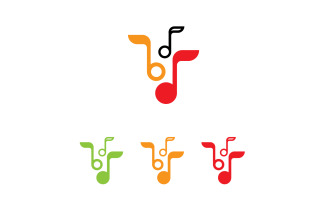 Music note player logo icon template design v10