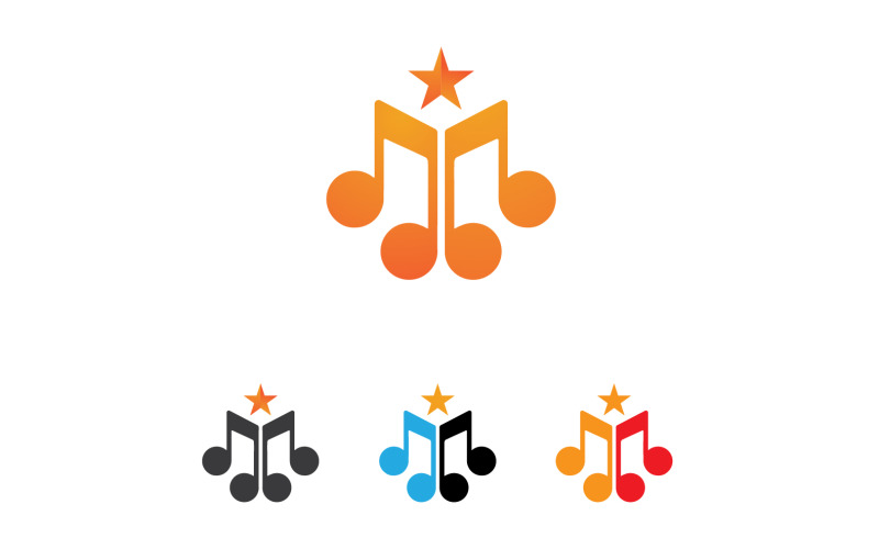 Music note player logo icon template design v11 Logo Template