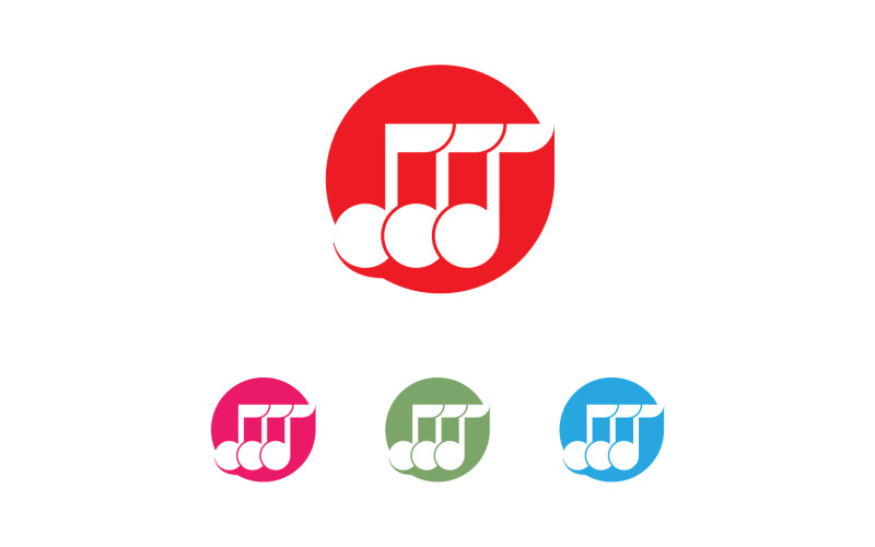 Music note player logo icon template design v12 Logo Template
