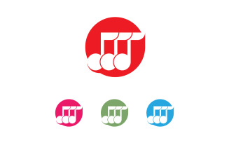 Music note player logo icon template design v12