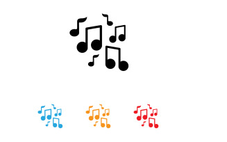 Music note player logo icon template design v16